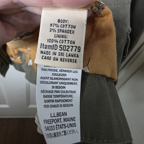 L.L. Bean Green Utility Jacket with‎ Forest Print Lining - Picture 6 of 7